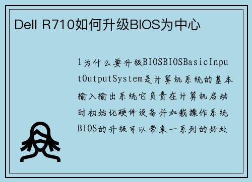 Dell R710如何升级BIOS为中心